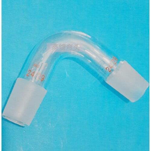 Glass Distillation adapter,Distilling Head,75 Degrees bend Standard Ground Mouth.Standard mouth 24/29,Used for distillation unit