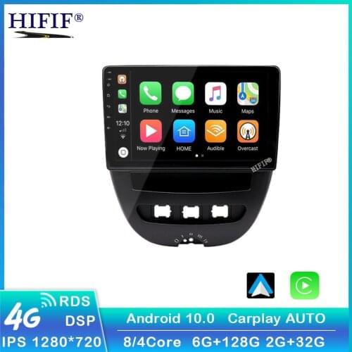 Android 10.2 Din Car Multimedia Player For Peugeot 107 Toyota Aygo Citroen C1 2005-2014 Radio Stereo GPS Navigation