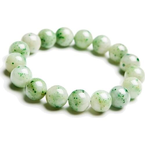 Natural Genuine Dushan Ja de Gems Bracelets For Women Men 12mm Stretch Healing Crystal Natural Stone Round Bead Bracelet Femme