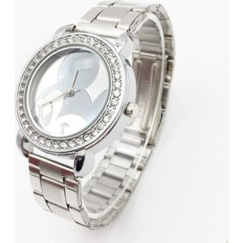 Luxury Watch Women Quartz Watches Woman Hot Fashion Cartoon Mouse Shining Crystal Ladies Wristwatches Female Clock Womens XFCS