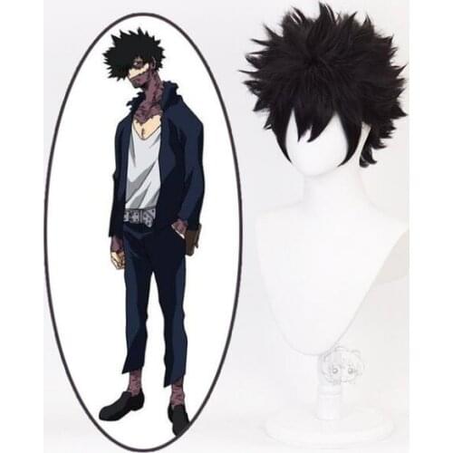Black Short Wig My Hero Academia Dabi Cosplay Costume Boku no Hero Academia Heat Resistant Synthetic Hair Men Women Wigs