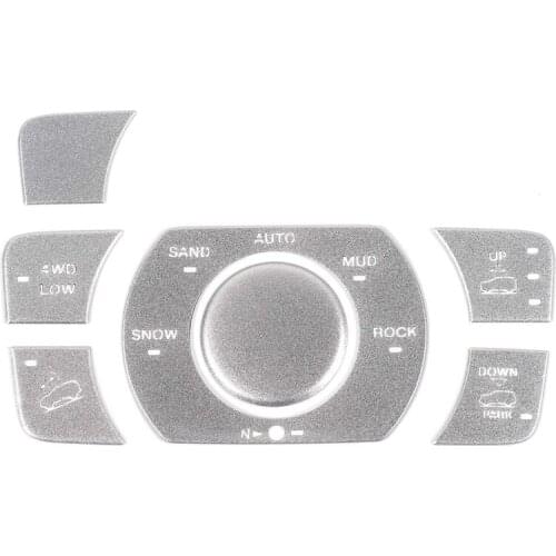 For Jeep Grand Cherokee 2011-2020 Four-Wheel Drive Control Button Decor Cover Trim Sticker Accessories, Silver Aluminum