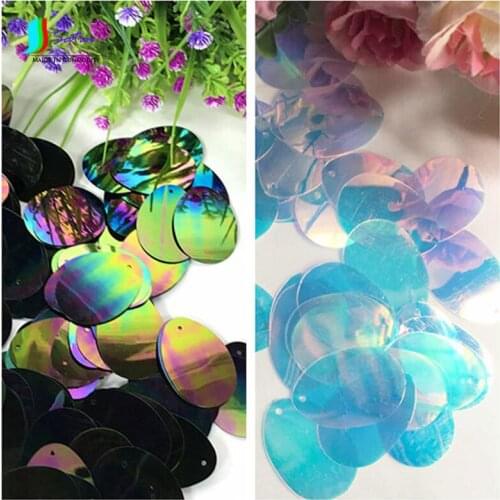 30 gram 3*4cm Elliptical Sequin,Bag,Coat,DIY Garment Decoration Accessory Black Pink Droplet-shaped Oil-coloured Sequins A0046C