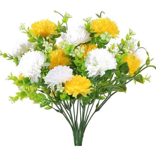 4Pcs Artificial Flowers Fake Silk Chrysanthemum Flowers Faux Flowers for Garden Kitchen Farmhouse Home Patio Decor