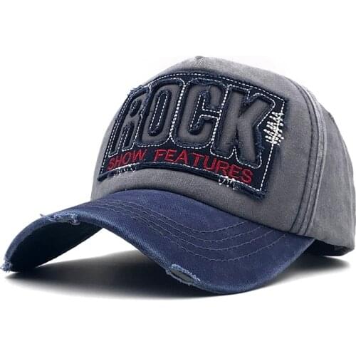 Fashion high quality Cotton Baseball Cap for men women Gorras Snapback Letter ROCK Embroidery Outdoor Sport Sun Hat Casquette