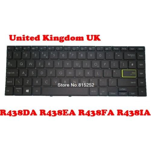 Laptop Keyboard For ASUS R438DA R438EA R438FA R438IA Without Frame Black United Kingdom UK NO Backlit Film