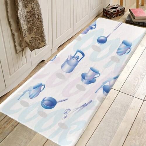 Kitchenware Pattern Entrance Door Mat Anti-slip Floor Rug Bathroom Area Hallway Free Shipping