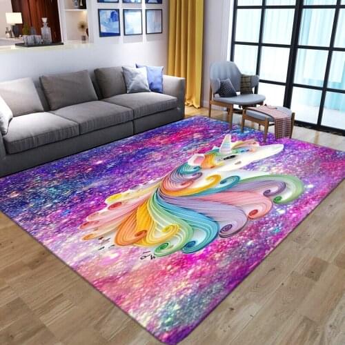 Unicorn Series 3D Printing Carpets for Children playing Area Rugs For Child Room Play Tent Floor Mat Kid Bedroom Game Big Carpet