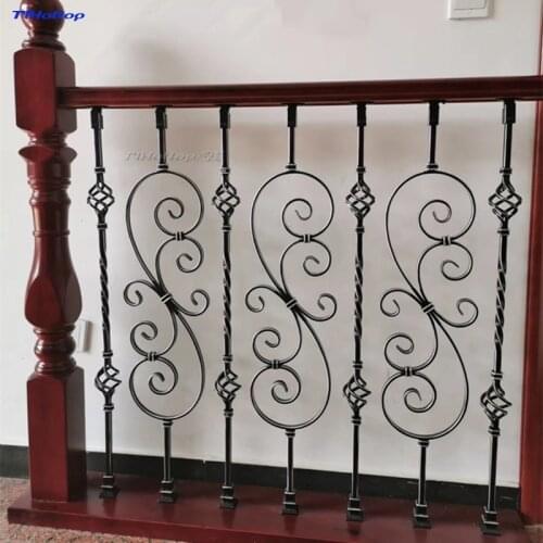Paint wrought iron solid wood staircase bay window handrail guardrail railing column fence indoor simple modern European style