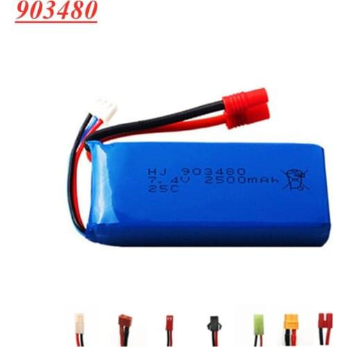 903480 Lipo Battery for Syma X8C X8W X8G RC Cars 12428 12423 toys accessory 7.4V 2500mah lipo Battery for Rc Drone Parts 1pcs