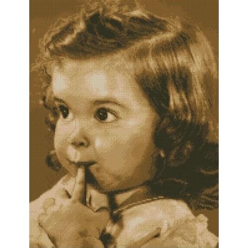 Cute girl, kid cartoon Top Quality sewing kit Embroidery Needlework 14CT Unprinted Art Cross Stitch Kits DIY Handmade Home Decor