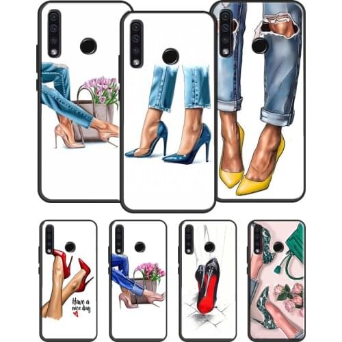 Fashion High Heels Case For Huawei Honor 8X 7X 9X Pro Honor 20 9 10 Lite 10i 7A 8A V20 Y6 Y7 Y9 2019 Nova 5T