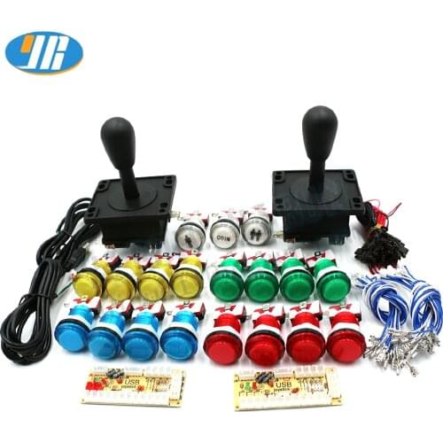 Diy arcade game control kit Happ joystick Arcade Diy Zero delay Kit DIY Set PC raspberry USB Board To Illuminated Push Button
