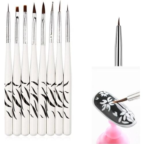 8pcs Nylon Manicure Brush Set Gel Pedicure Dotting Pen Home Women Makeup Design Tool