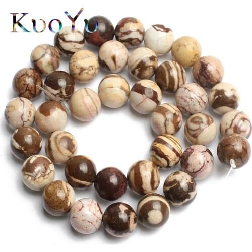 Natural Australia Zebra Stone Beads Round Loose Spacer Beads 15.5"Strand 6 8 10 12mm For Jewelry Making DIY Bracelet Wholesale