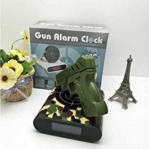 News 2020 Electronics Desk Clock Digital Alarm Clock Gadget Target-Laser shooting For Childrens Alarm Clock Table Awakening