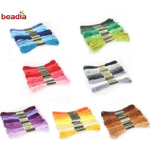 New Arrival 7.5m/pcs 8pcs/lot Mixcolor Cross Stitch Cotton Embroidery Thread For DIY Handmade Accessories
