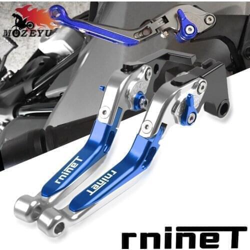 New Blue For BMW rnineT RNineT Cafe Racer 2017-2018 CNC Aluminium Motorcycle Adjustable Folding Extendable Brake Clutch Lever