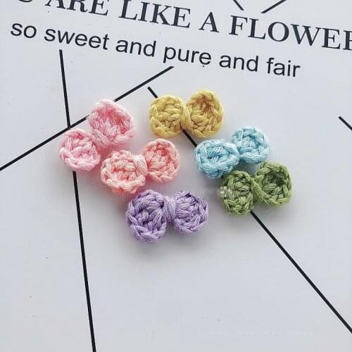 Wholesale Handmade 30pcs Boutique Cartoon Bowknot Crochet Bow DIY Decoration Parts for Headwear Clothes