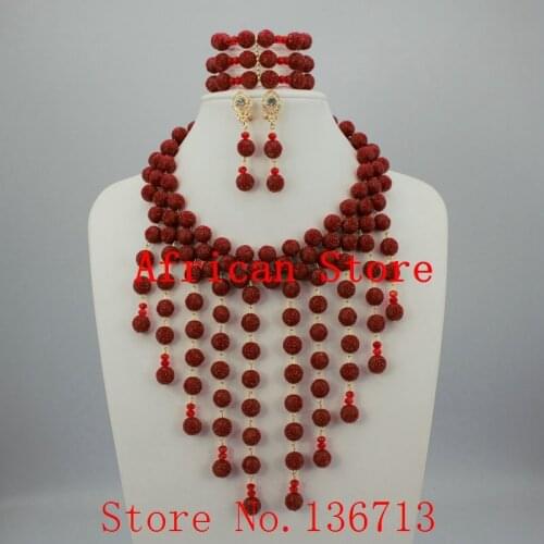 Amazing! nigerian wedding african beads jewelry set crystal coral costume jewelry set R284