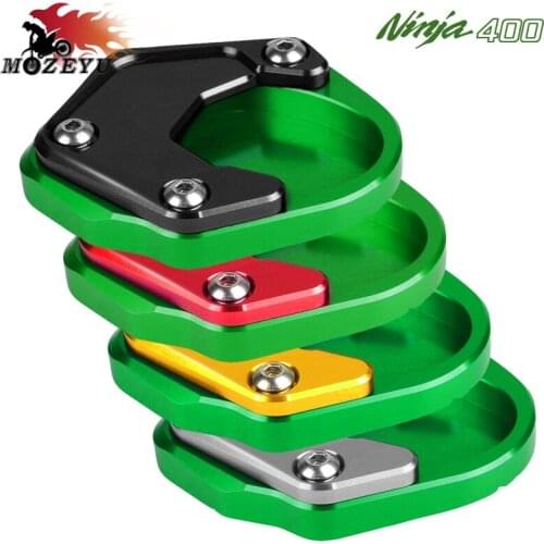 New Green For KAWASAKI Ninja 400 2018-2020 2019 Z400 CNC Aluminum Motorcycle Side Stand Extension Pad Enlarger Plate Kickstand