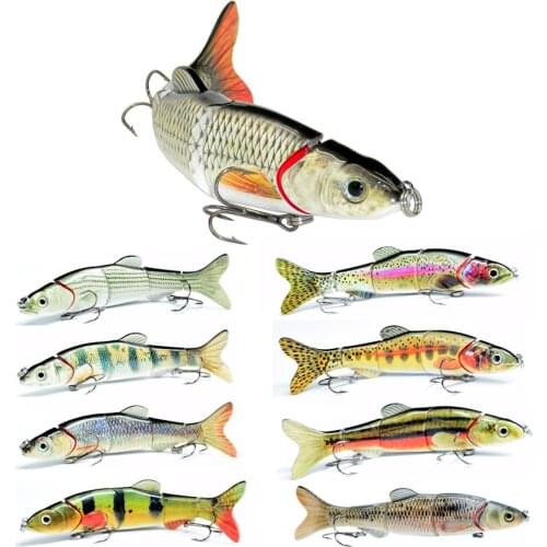 Abziyat 5 Section 6.5inch Fishing Lure CrankBait Swimbait Bass Shad Dace Hard Bait 3D Eyes Ice Fishing Pesca Fishing Tools