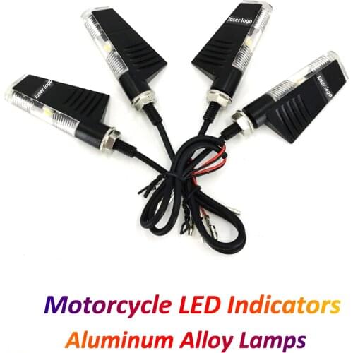 Turn Signals Motorcycle LED Flasher Indicators 12V Aluminum Alloy Blinkers for Cafe Racer Sportster Z750 CBR600RR FZ6 XJ6 CB600