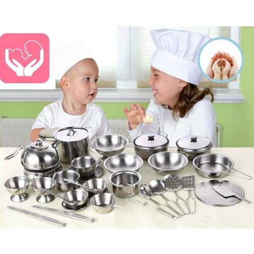 Steel Realistic Cooker Kids Kitchen Toys Pretend Play Anti-fall Stainless Educational Children New Year Baby Girl Birthday Gift