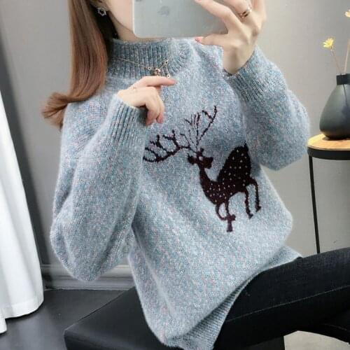Sweater women 2020 loose student new top ladies winter knitted bottoms worn outside the long sleeves