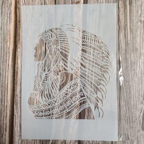 A4 Size DIY Craft Indigenous Stencil for Painting on Wood,Fabric,Walls Art Scrapbooking Stamping Album Embossing Paper Cards