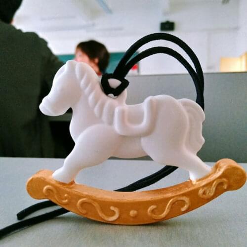 Trojan Car Pendant Decoration DIY Gypsum Plaster Molds Horse Shaped Aromatherapy Wax Silicone Mould For