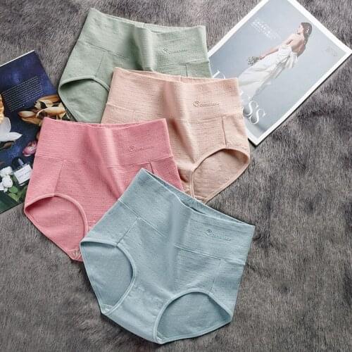 Women Cotton High Waist Breathable Soft Underwear Panties Female Shapewear Abdomen Hips Slimming Calcinha Lingerie Briefs