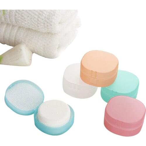 1Pcs 7*7cm Travel Portable Rectangular Sponge Soap Box Plastic Double Layer Sponge Holder Soap Storage Box Home Organization Box
