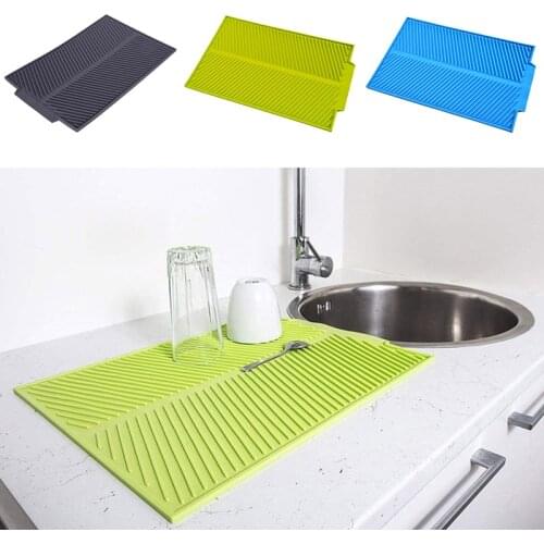 1Pcs Silicone Table Placemat Heat Resistant Drying Mat Dish Cup Pad Dinnerware Mat Tableware Dishwasher Kitchen Accessories