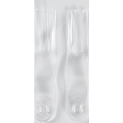 10/100 transparent disposable smiling face fork set family dining plastic food cake fruit fork