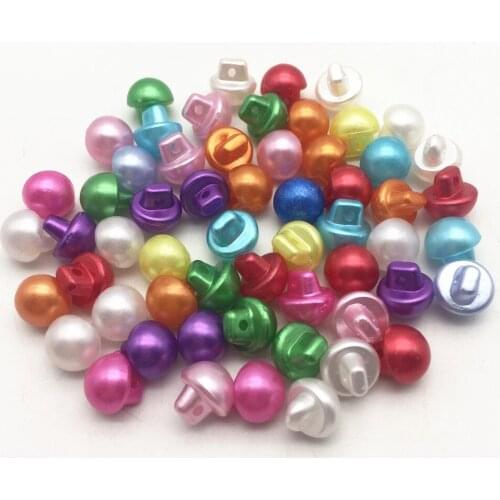 1000pcs 10mm Multi Pearl Buttons Round With Shanks Sewing Baby Fancy Button Clothing Accessories