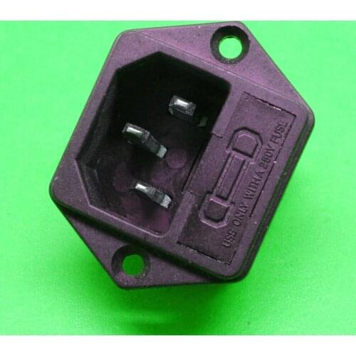 1x AC power socket industrial socket 8B C14 power supply ICE Insurance Block belt With ears 15A 250V