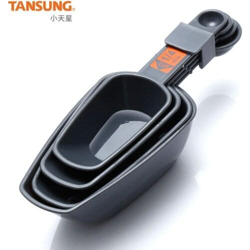 2 set Plastic measuring spoon with measuring scale Coffee Two-head measuring spoon Four-piece kitchen baking measuring spoon set