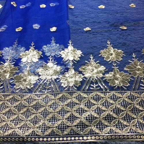 2020 African Lace High Quality French Lace Fabric With Sequins Royal Blue African Lace Fabric For Nigerian Wedding Dress M22831