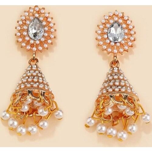 2021 Wholesale Fashion Personality Drop Earrings New Pearl Peacock Lantern Pendant Earrings