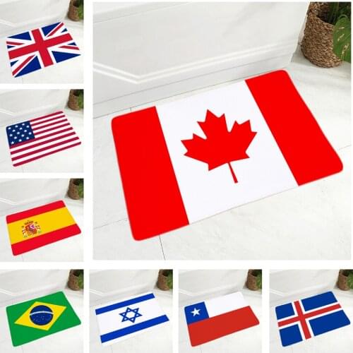 25 style National Flag Carpet Decor Geometric Floor Door Mat Super Soft Flannel Non-Slip Doormat for Kitchen Bedroom 40x60cm