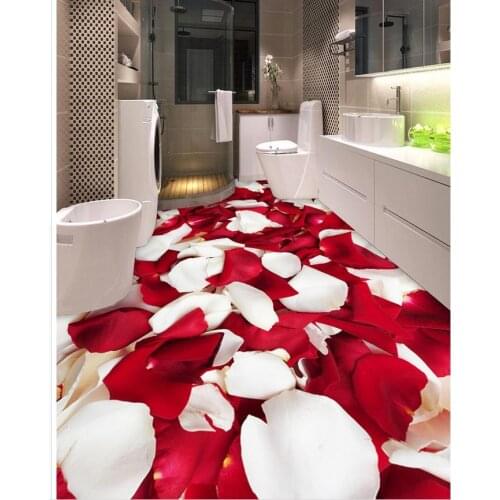 3D wallpaper 3d floor murals PVC rose Custom Photo self-adhesive 3D floor PVC waterproof floor