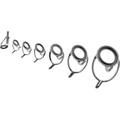 7 Pieces Spinning Rod Guide Tip with Eyelet Fishing Rod Guide Replacement Tip Spare Repair Tool