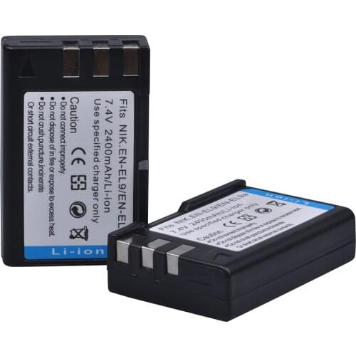 PowerTrust 2Pcs 2400mAh EN-EL9 EN EL9 EN-EL9a EN EL9a EL9a camera Battery AKKU For Nikon EN-EL9a D40 D60 D40X D5000 D3000 Camera