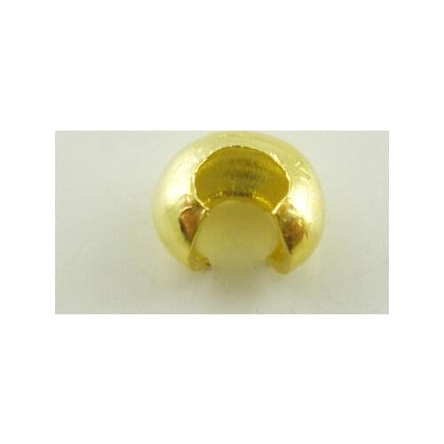 Free Shipping! 500 PCs Gold Plated Crimps Beads Covers 3mm Dia.Findings J0926