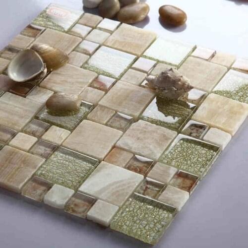 Free shipping! glass mixed natural MARBLE STONE mosaic tiles backsplash, bathroom tiles fireplace, home improvement