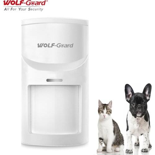 Wolf-Guard Smart Wireless Pet Immune PIR Motion Sensor 433MHz 110° Detector for Home Alarm Security Burglar System White