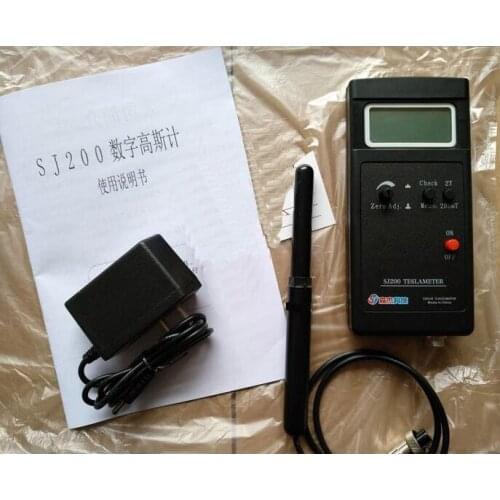 SJ200 Digital Gauss Meter Static Magnetic Field Tesla Tester 0-200Mt-2000mT with Adapter