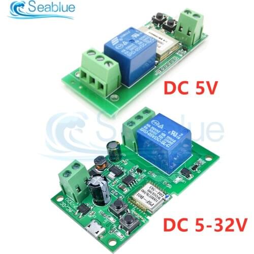 DC 5V-32V Self-locking Intelligence WiFi Relay Module 5V 12V 24V Wireless WIFI Module Things Smart Home Remote Control Switch