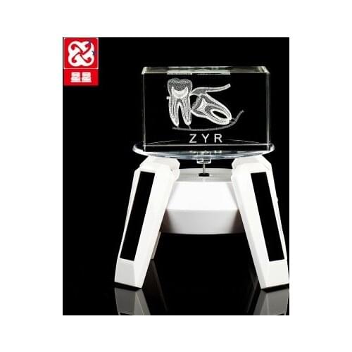Impacted tooth crystal clinic Desktop Decoration led Rotating base free shipping